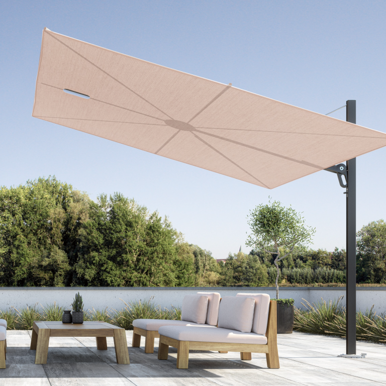 Umbrosa parasols verkrijgbaar bij Demaeght bv. Een moderne parasol van Belgische kwaliteit. vraag hier uw offerte aan