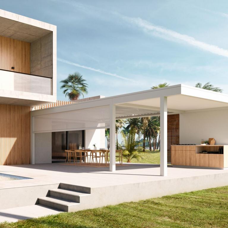 Renson Amani terrasoverkapping nu beschikbaar bij demaeght zonwering bv te waregem en Oostrozebeke. Wij zijn Renson premium ambassador. Vraag hier uw vrijblijvende offerte met onze voorjaarsacties op een Renson lamellendak of pergola. zowel beschikbaar voor moderne, hedendaagse als landelijke woningen.